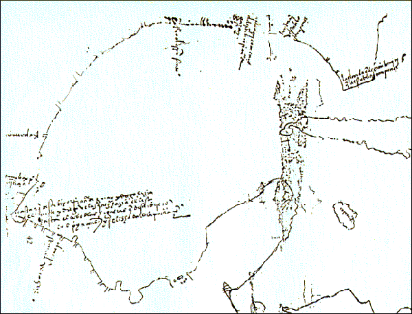 Pineda's 1519 Map of the Gulf coast