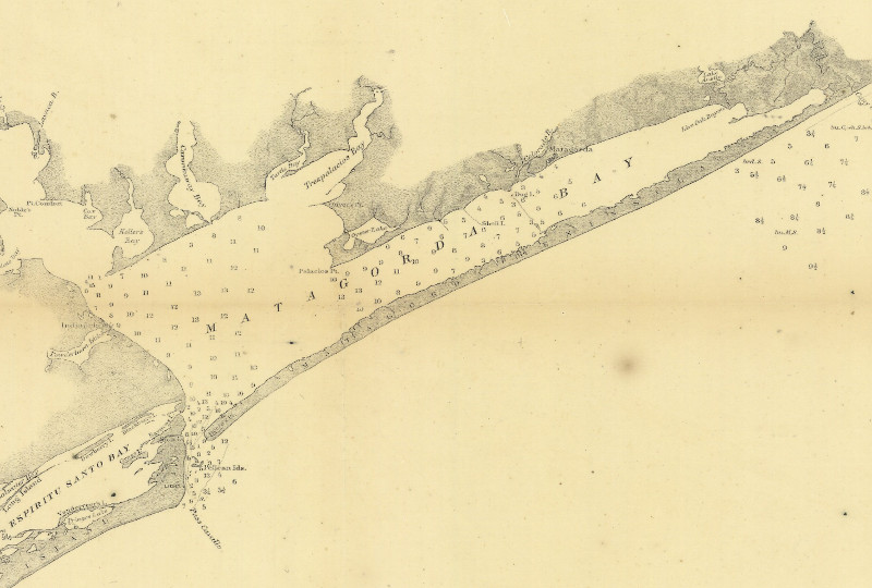 1867 map of Matagorda Bay