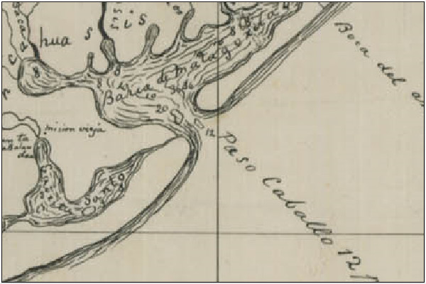 Cavallo Pass on 1829 Austin map
