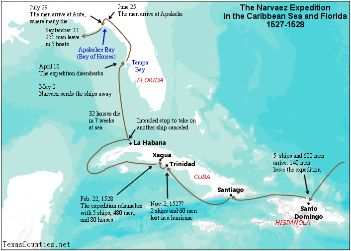 The Narvaez Expedition in the Caribbean and Florida