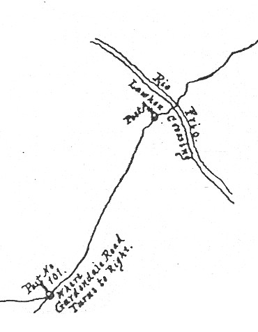 Section of Zively sketch of posts A and #101