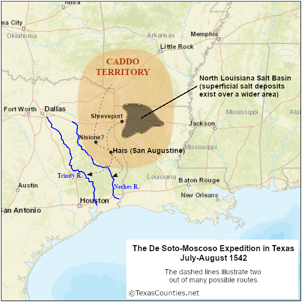 The De Soto-Moscoso Expedition in Texas